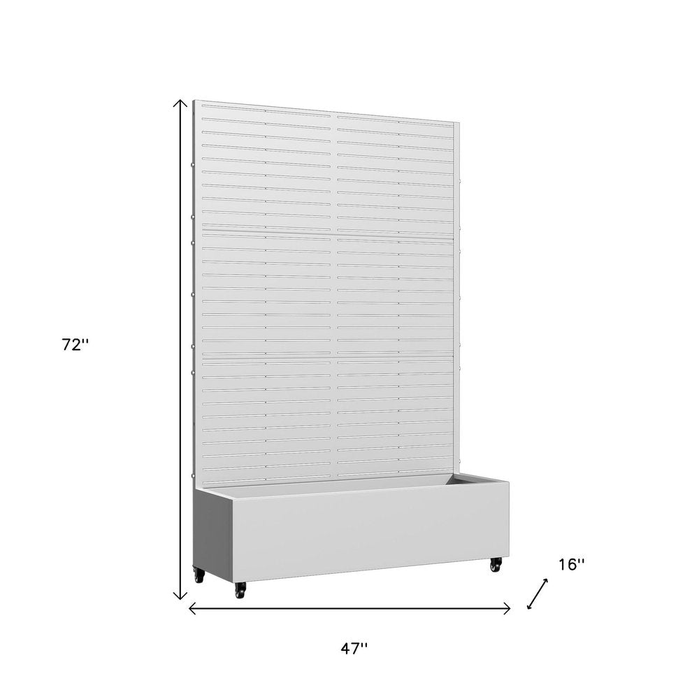 72" X 47" White Metal Rectangular Planter Box — view 5