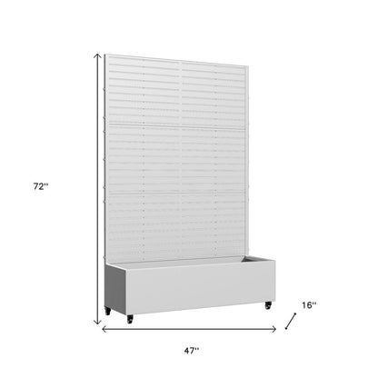 72" X 47" White Metal Rectangular Planter Box
