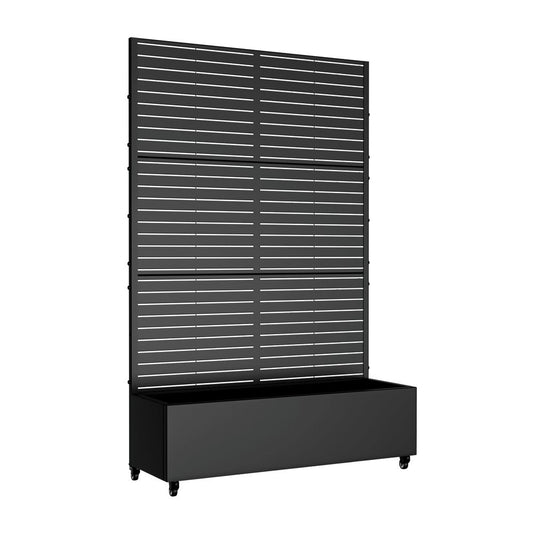 72" X 35" Black Metal Rectangular Planter Box