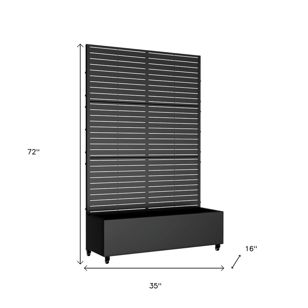 72" X 35" Black Metal Rectangular Planter Box HomeRoots