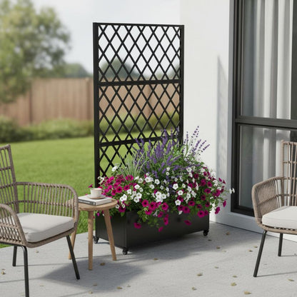 72" X 35" Black Metal Rectangular Planter Box HomeRoots