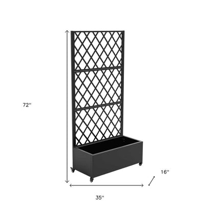 72" X 35" Black Metal Rectangular Planter Box HomeRoots