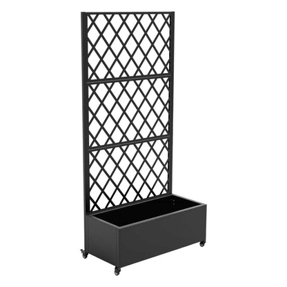 72" X 35" Black Metal Rectangular Planter Box HomeRoots