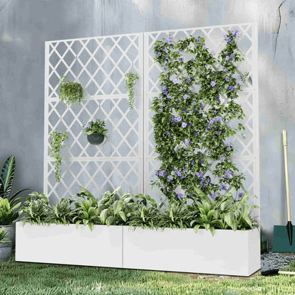 72" X 35" White Metal Rectangular Planter Box HomeRoots