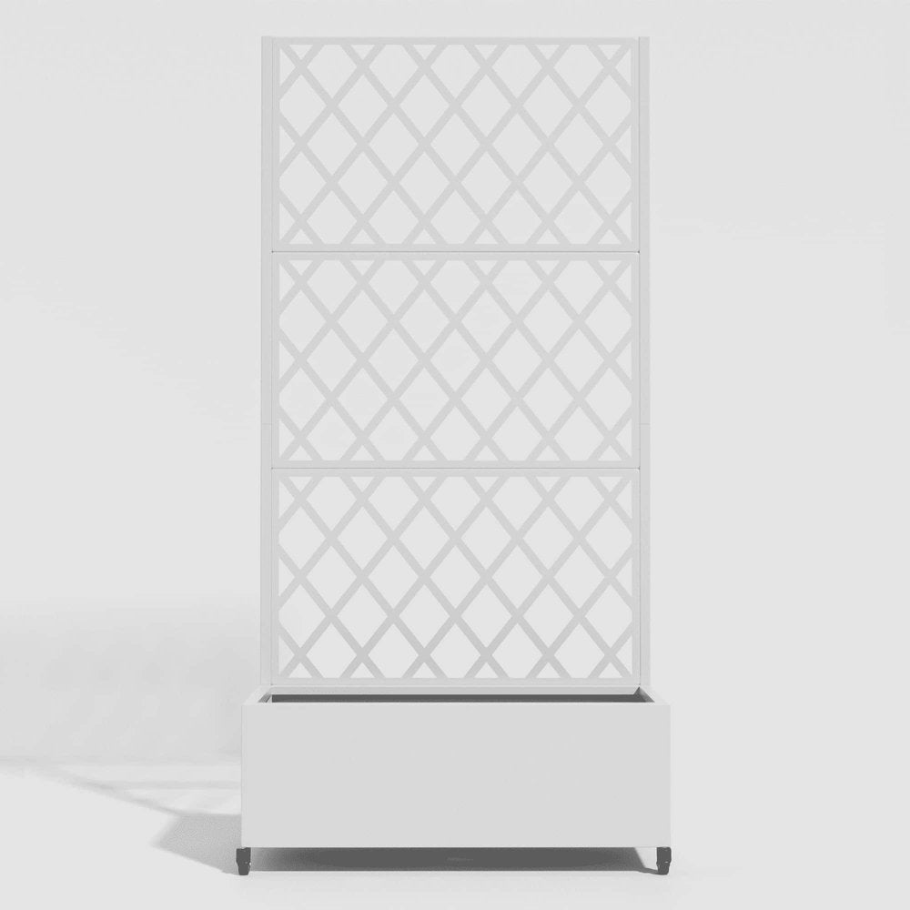 72" X 35" White Metal Rectangular Planter Box HomeRoots