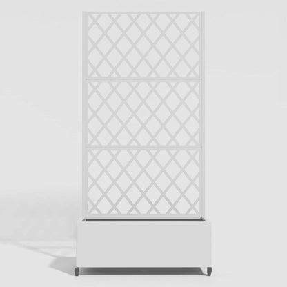 72" X 35" White Metal Rectangular Planter Box HomeRoots