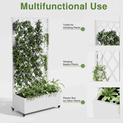 72" X 35" White Metal Rectangular Planter Box HomeRoots
