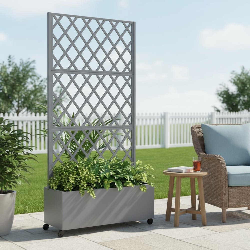 72" X 35" Gray Metal Rectangular Planter Box HomeRoots