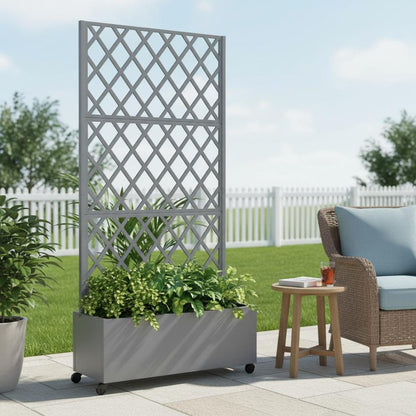 72" X 35" Gray Metal Rectangular Planter Box HomeRoots