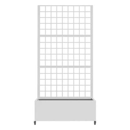 73" X 35" White Metal Rectangular Planter Box