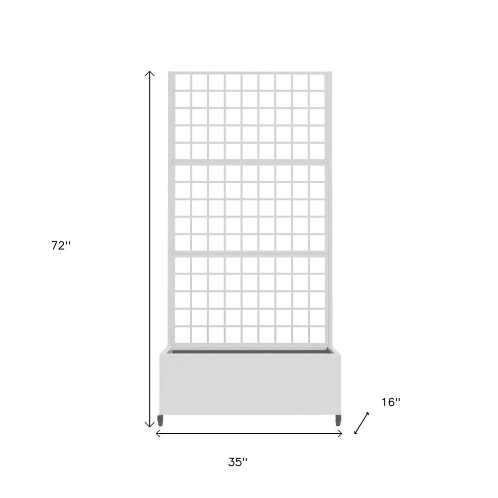 73" X 35" White Metal Rectangular Planter Box — view 6