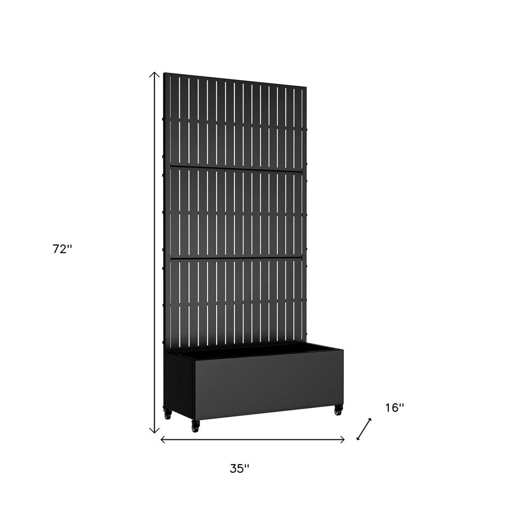 72" X 35" Black Metal Rectangular Planter Box — view 6