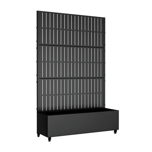72" X 47" Black Metal Rectangular Planter Box
