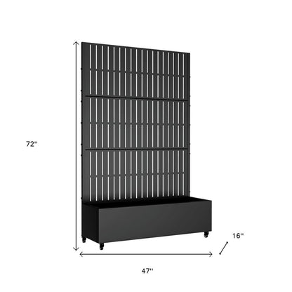 72" X 47" Black Metal Rectangular Planter Box HomeRoots