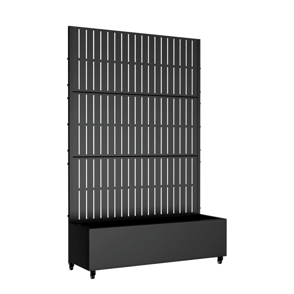 72" X 47" Black Metal Rectangular Planter Box — view 2