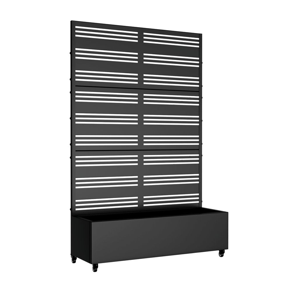 72" X 47" Black Metal Rectangular Planter Box — view 2