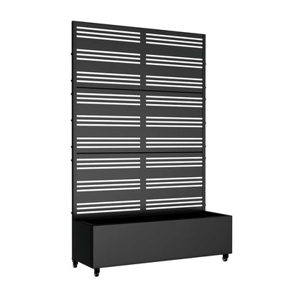72" X 47" Black Metal Rectangular Planter Box HomeRoots