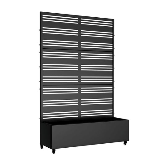 72" X 47" Black Metal Rectangular Planter Box