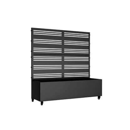 47" X 47" Black Metal Rectangular Planter Box HomeRoots