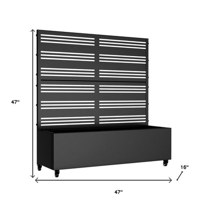 47" X 47" Black Metal Rectangular Planter Box HomeRoots