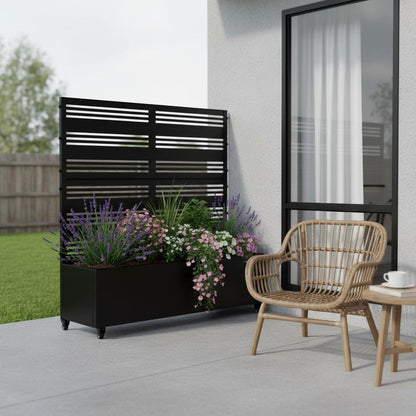 47" X 47" Black Metal Rectangular Planter Box HomeRoots