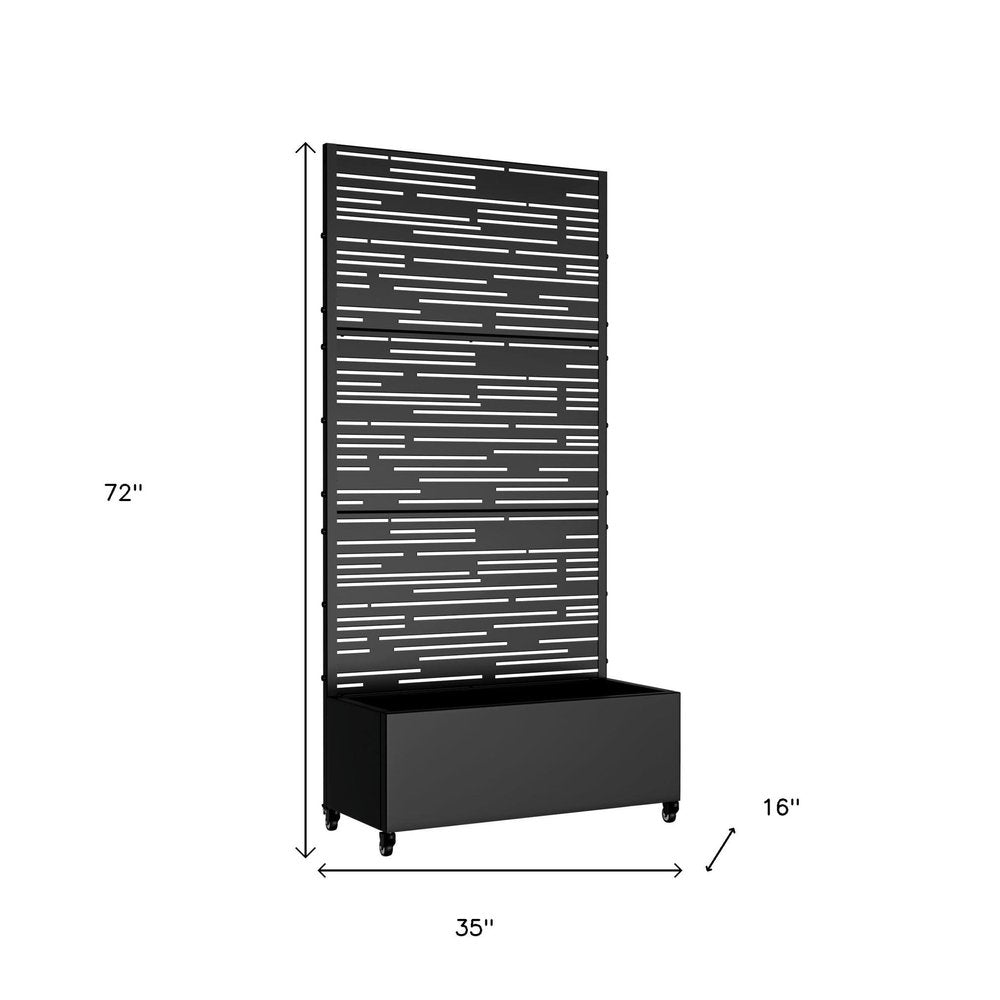 72" X 35" Black Metal Rectangular Planter Box — view 3