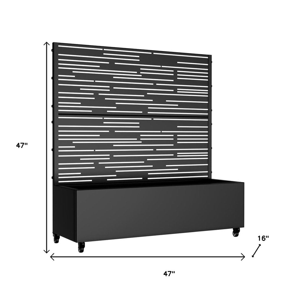 47" X 47" Black Metal Rectangular Planter Box HomeRoots