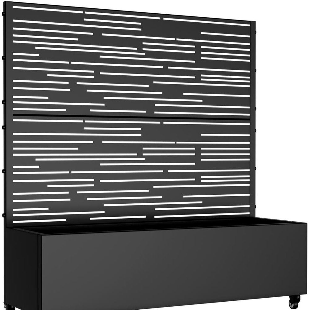 47" X 47" Black Metal Rectangular Planter Box — view 4