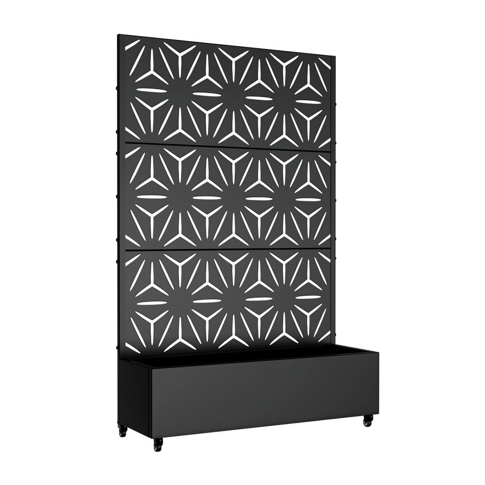72" X 47" Black Metal Rectangular Planter Box HomeRoots