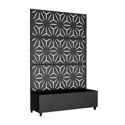 72" X 47" Black Metal Rectangular Planter Box HomeRoots