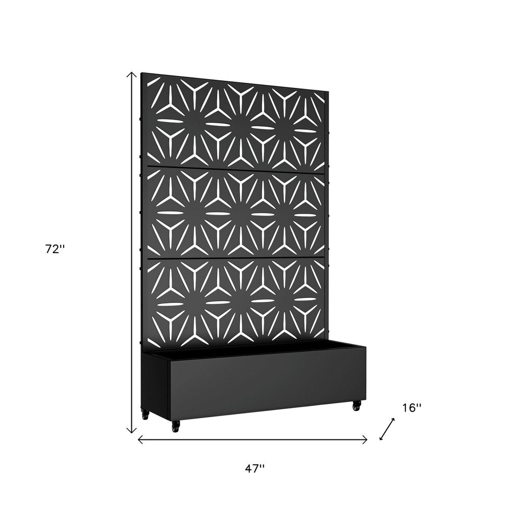 72" X 47" Black Metal Rectangular Planter Box HomeRoots