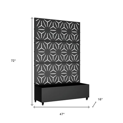 72" X 47" Black Metal Rectangular Planter Box HomeRoots