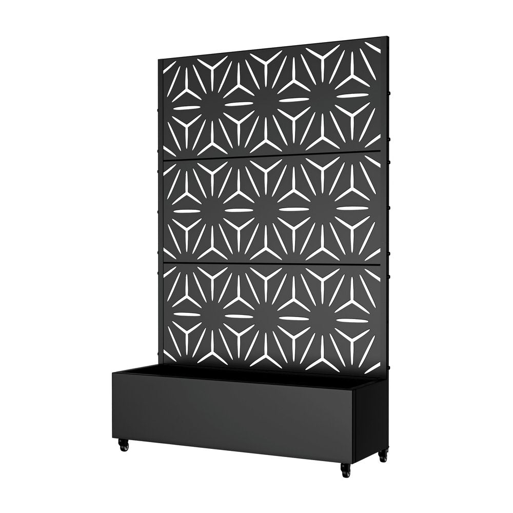 72" X 47" Black Metal Rectangular Planter Box HomeRoots