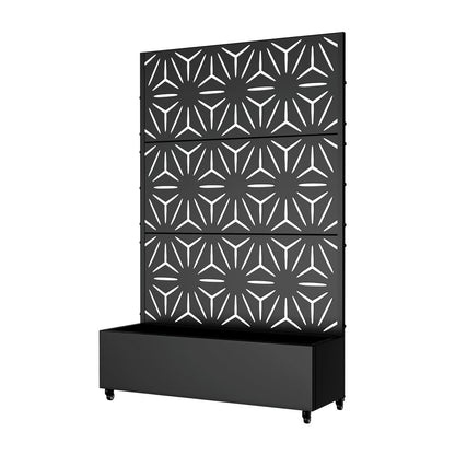 72" X 47" Black Metal Rectangular Planter Box HomeRoots