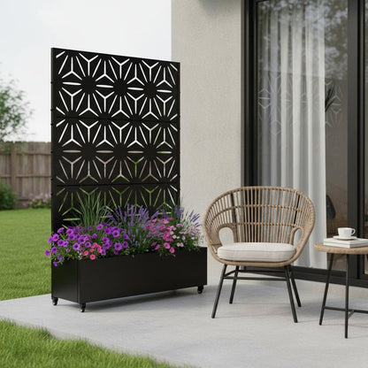 72" X 47" Black Metal Rectangular Planter Box HomeRoots