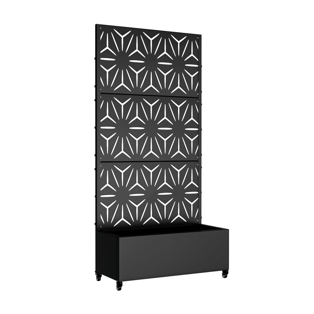 72" X 35" Black Metal Rectangular Planter Box — view 2