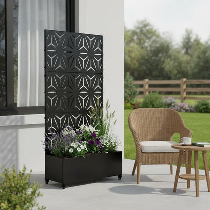 72" X 35" Black Metal Rectangular Planter Box HomeRoots