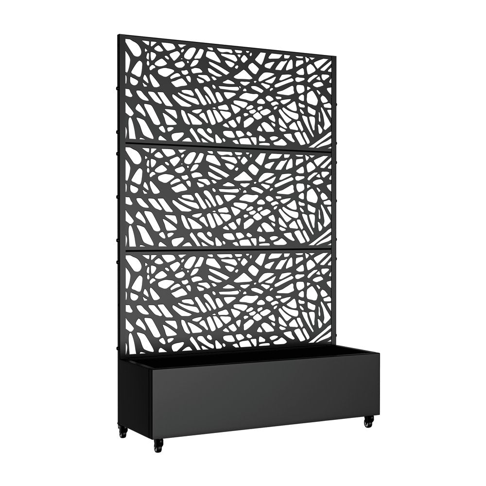 72" X 47" Black Metal Rectangular Planter Box — view 2
