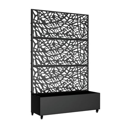 72" X 47" Black Metal Rectangular Planter Box HomeRoots
