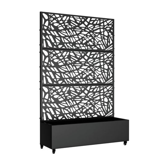 72" X 47" Black Metal Rectangular Planter Box