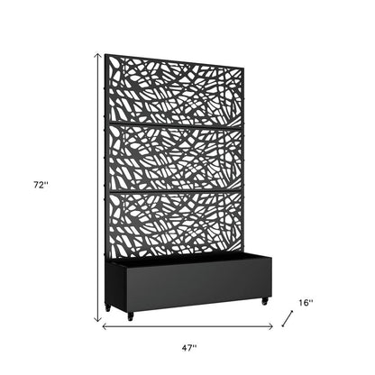 72" X 47" Black Metal Rectangular Planter Box HomeRoots