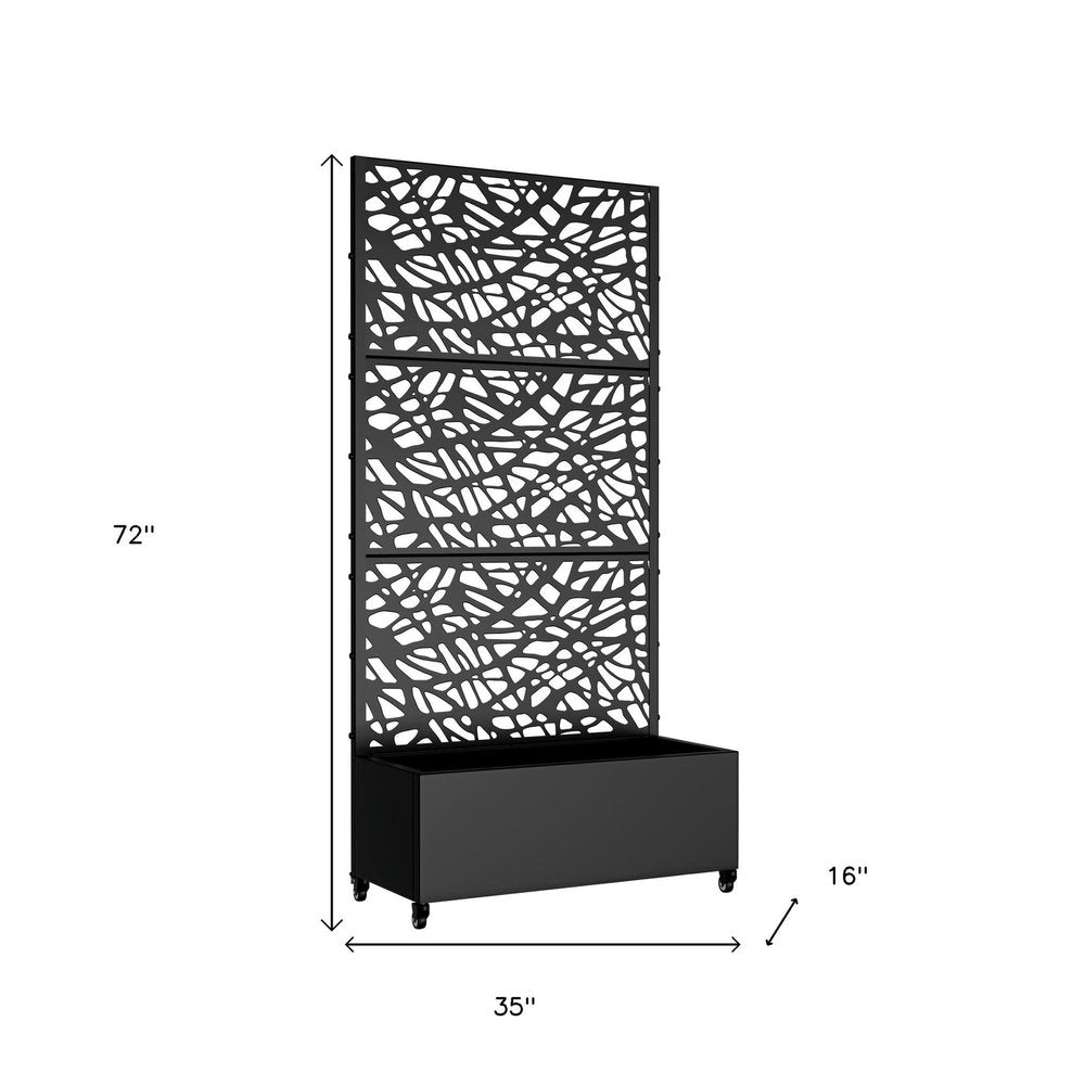72" X 35" Black Metal Rectangular Planter Box — view 5