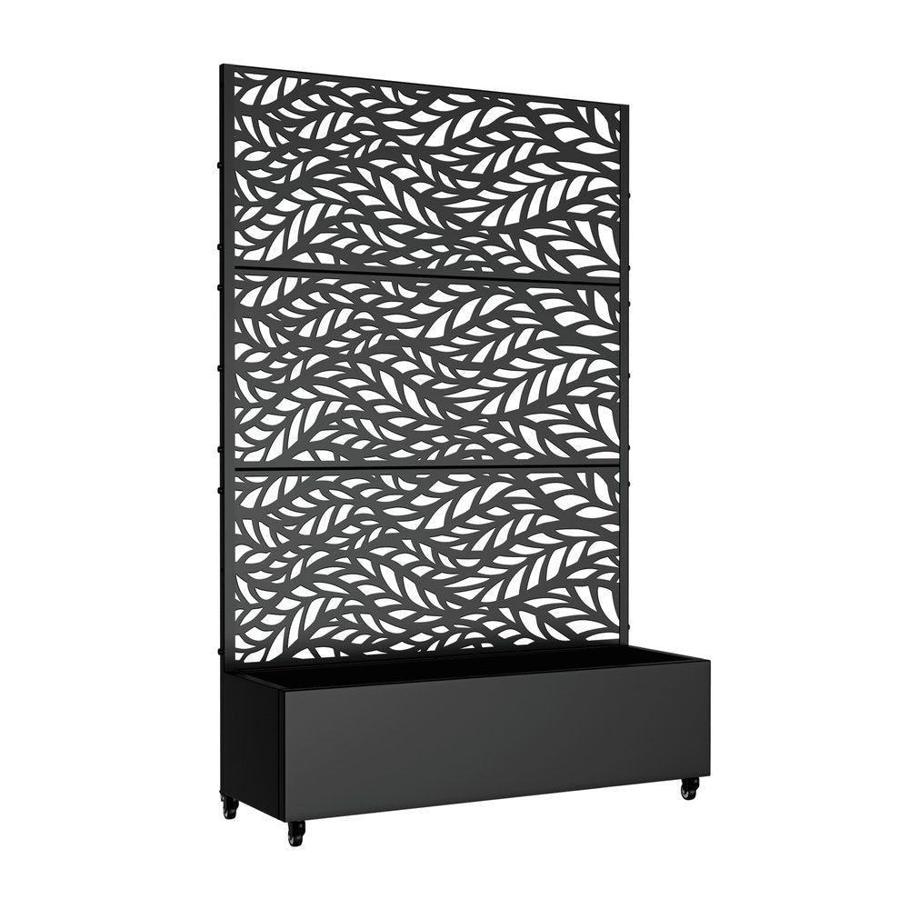 72" X 47" Black Metal Rectangular Planter Box — view 1