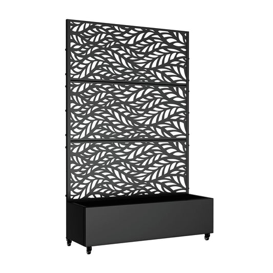 72" X 47" Black Metal Rectangular Planter Box