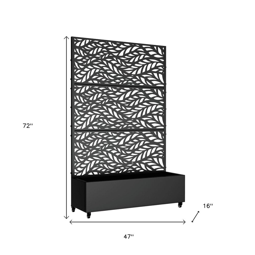 72" X 47" Black Metal Rectangular Planter Box — view 3