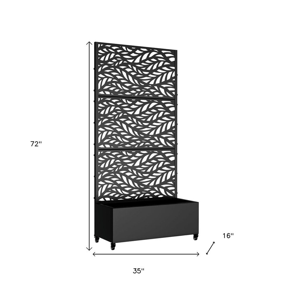 72" X 35" Black Metal Rectangular Planter Box HomeRoots