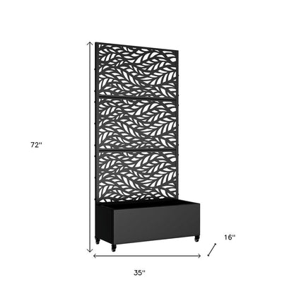 72" X 35" Black Metal Rectangular Planter Box