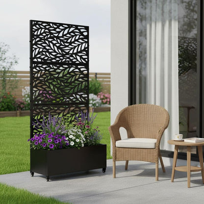 72" X 35" Black Metal Rectangular Planter Box HomeRoots