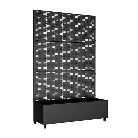 72" X 47" Black Metal Rectangular Planter Box