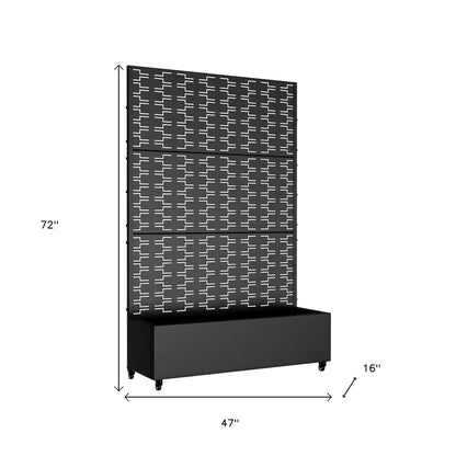 72" X 47" Black Metal Rectangular Planter Box HomeRoots